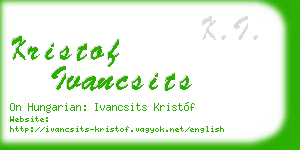 kristof ivancsits business card