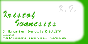 kristof ivancsits business card